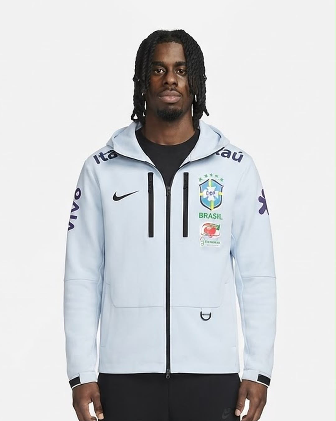 Veste à capuche Brésil – Bleu ciel